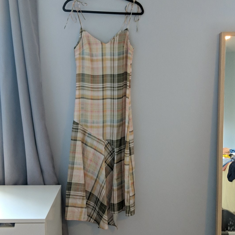 Zara Plaid Camisole Midi Dress